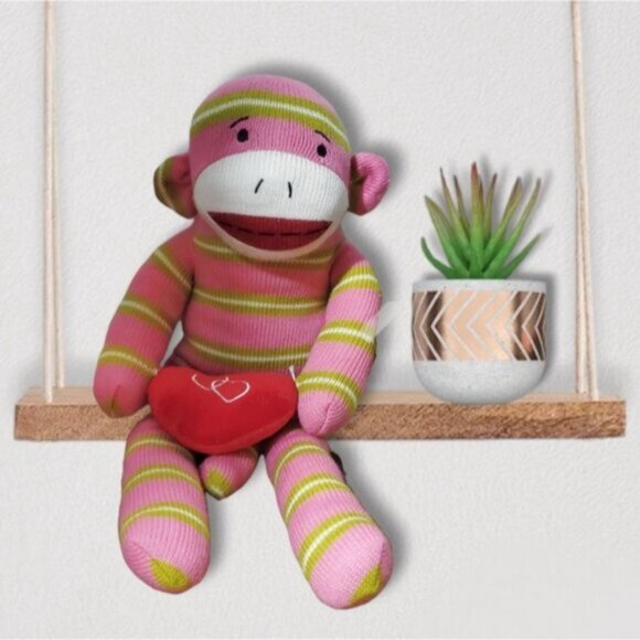 VINTAGE DAN DEE RED LIPS SOCK MONKEY STUFFY- Limited Edition - Picture 4 of 8